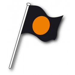 Drapeau commissaire Noir et disque orange